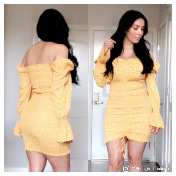 Yellow Mini Dress - Picture 1 of 3